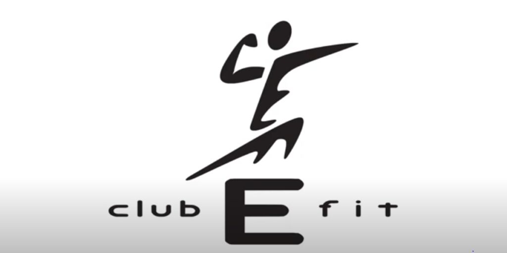 Club E Fit resistance band board logo in black and white