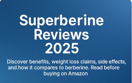 Superberine Reviews 2025 featured image with bold headline text highlighting benefits, weight loss claims, side effects, and comparison to berberine supplements.