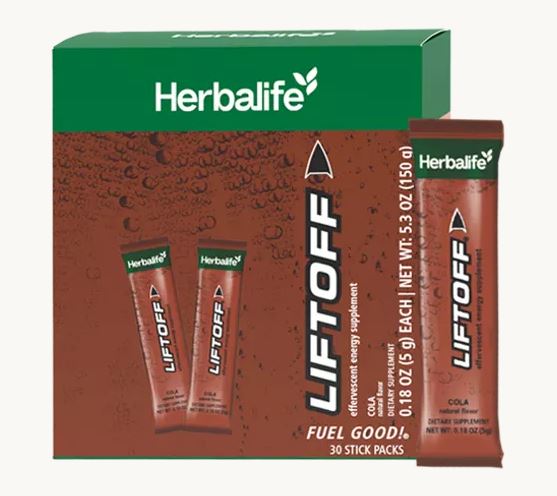 Herbalife Liftoff Review Cola flavor effervescent energy drink mix